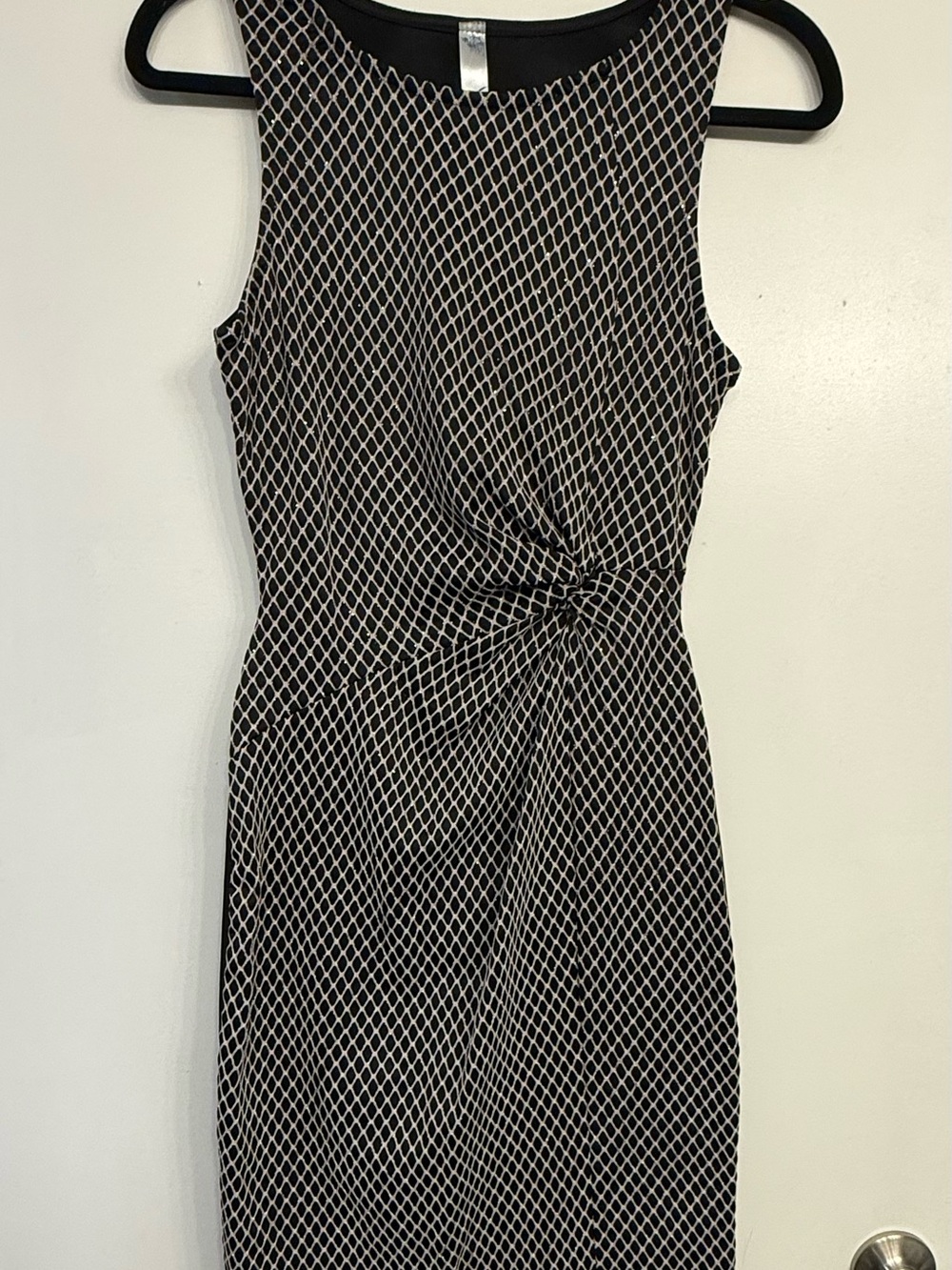 Gracie Black & Silver Sleeveless Cocktail Dress | Open Back | Medium